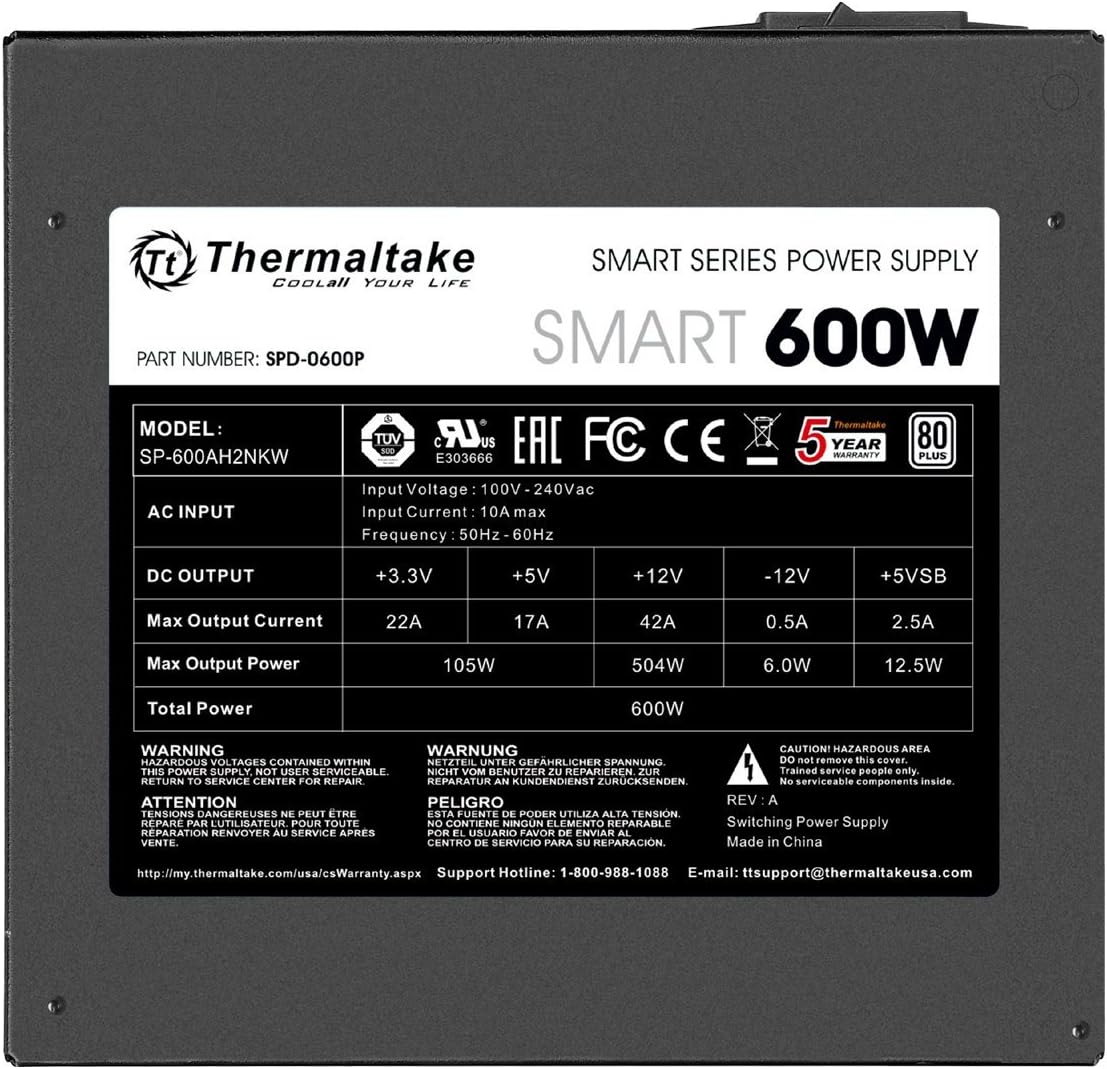 Thermaltake SMART 600W ATX view 5