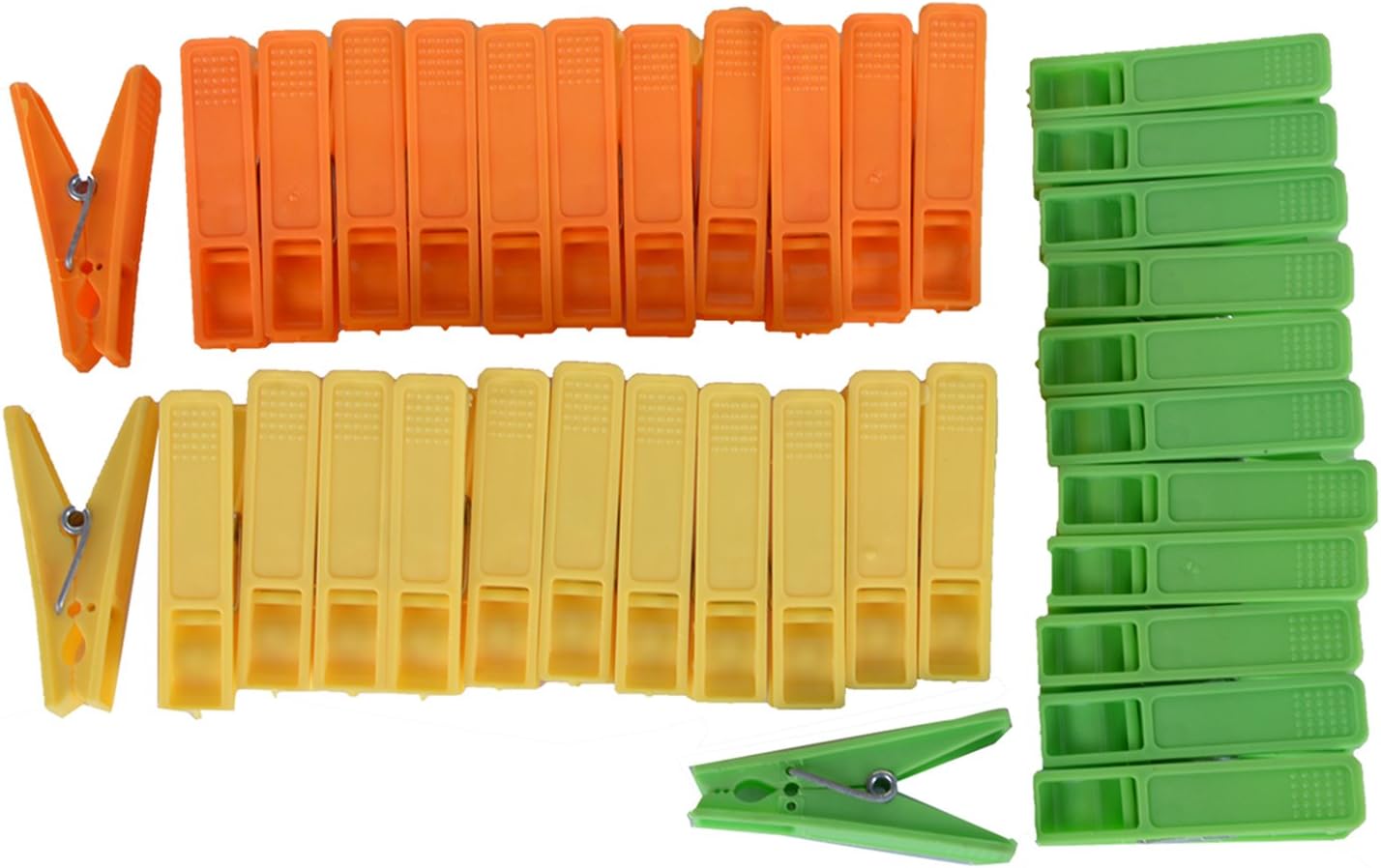Sinco Plastic Sturdy Cloth Clips, 36 Pieces Red, Orange, Yellow & Green, 18.5 Cms X 7 Cms X 3 Cms, Plastic