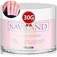 Saviland Pink Acrylic Powder: 30g Professional Colored Acrylic Nail Powder Polymer for French Manicure DIY Nail Art Extension 3D Carving, Long Lasting No Need Nail Lamp