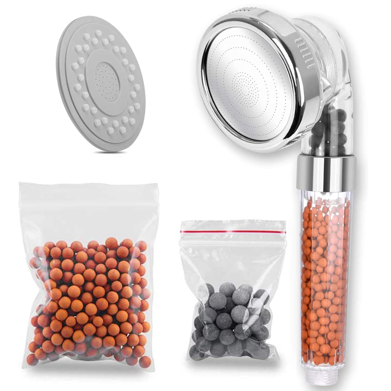 MAXJOYS Bathroom Shower Head, Ionic Shower Head, Handheld High Pressure Shower Heads Saving Water, 3 Modes Shower Filter Spray for Hard Water, Replaceable Filter Stone Showerhead for Dry Skin & Hair