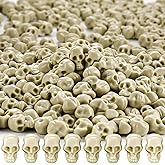 FFNIU 115Pcs Mini Plastic Skull Heads, Miniature Skulls, Halloween Skull Figurines for Halloween Pranks Bar Home Table Decoration