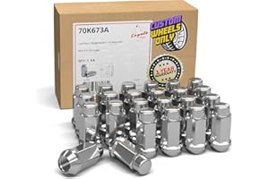 Wheel Accessories Parts 24 Pcs M14 x 2 14 x 2 Thread Bulge Acorn 1.90" Long Lug Nuts Chrome 3/4" 19mm Hex Fits 2003-14 Ford E