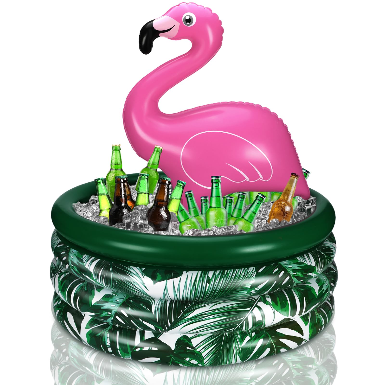 Photo 1 of Bencailor Summer Flamingo Party Decoration Pink Flamingo Inflatable Cooler Blow up Drink Cooler Reusable Floating Ice Chest for Summer Holiday Birthday Party Decor Supplies