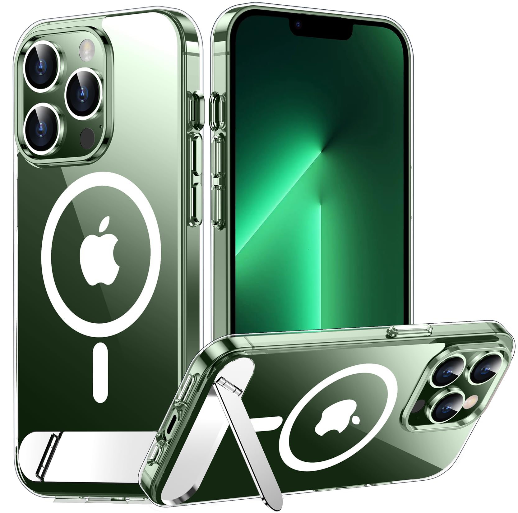 Photo 1 of Temdan Magnetic Compatible with iPhone 13 Pro Max Case, [Built-in Invisible Kickstand][Compatible with MagSafe] [Military Grade Shockproof] Slim Thin Phone Case for iPhone 13 Pro Max 6.7"