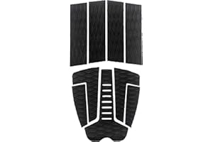 OITRCSS Surfboard Traction Pads Set, 7Pcs/9 Pieces EVA Pads for Front and Back, Adjustable with 3 Adhesive, Fits All Board Sizes (Black-B)