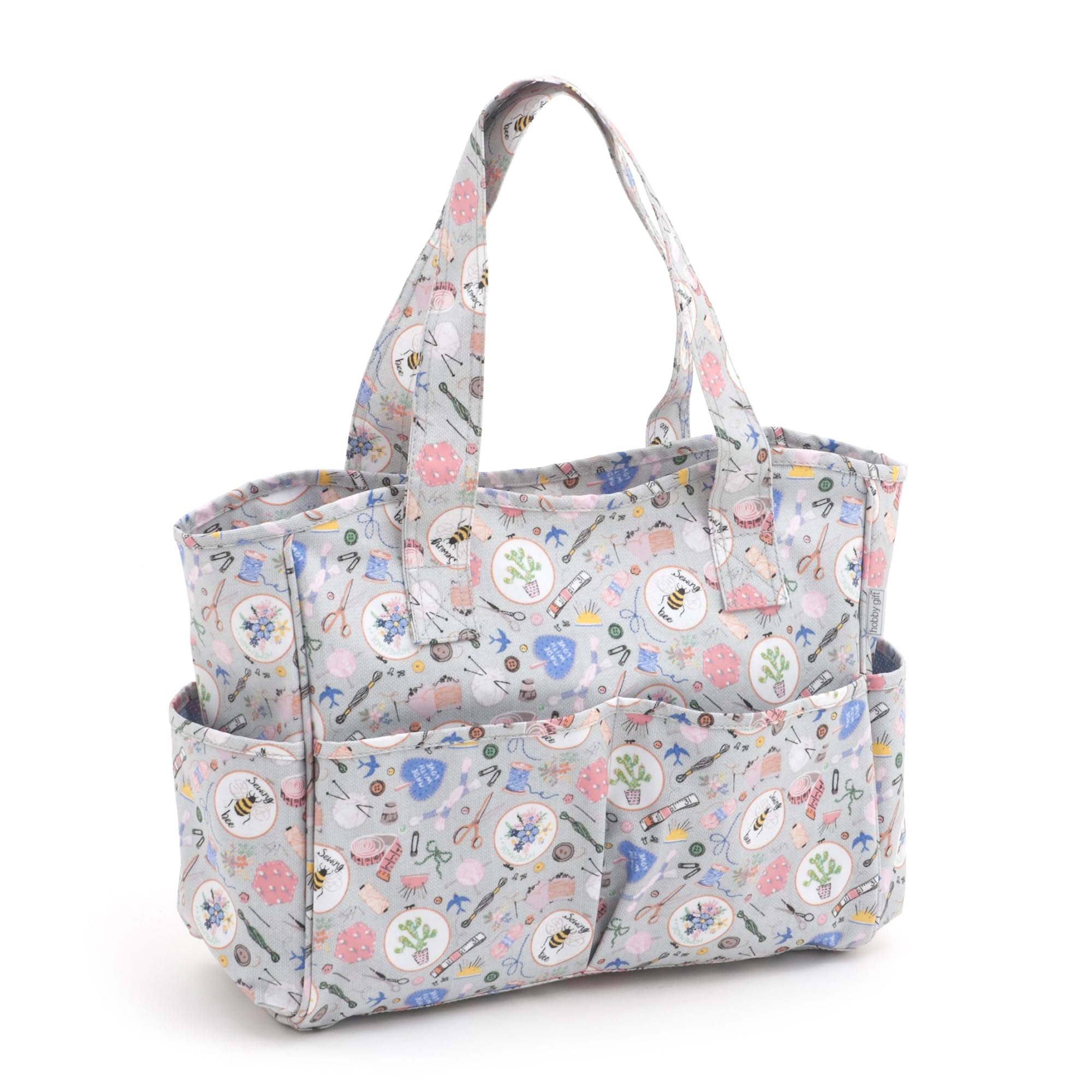 Hobby Gift Medium Knitting Bag - Travel Tote Craft Bags with Compartments, Crochet Bag Organiser for Cross Stitch, Yarn, Embroidery, School Crafting, Art Projects - 13 x 34.5 x 29cm, Homemade