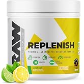 RAW Replenish, Premium Electrolytes Powder Recovery Formula, Lemon Lime (60 Servings) - Flavored Electrolyte Drink Mix Supplement for Hydration, Replenishment, Endurance &amp; Performance Workouts