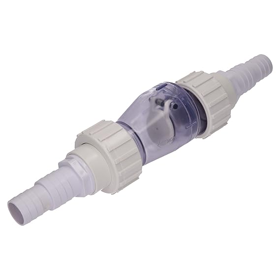 SL247 Rückschlagventil für Pool Universal für 32mm/38mm Poolschlauch Schwimmbad, Schauglas Transparent, beidseitige Schlaucht