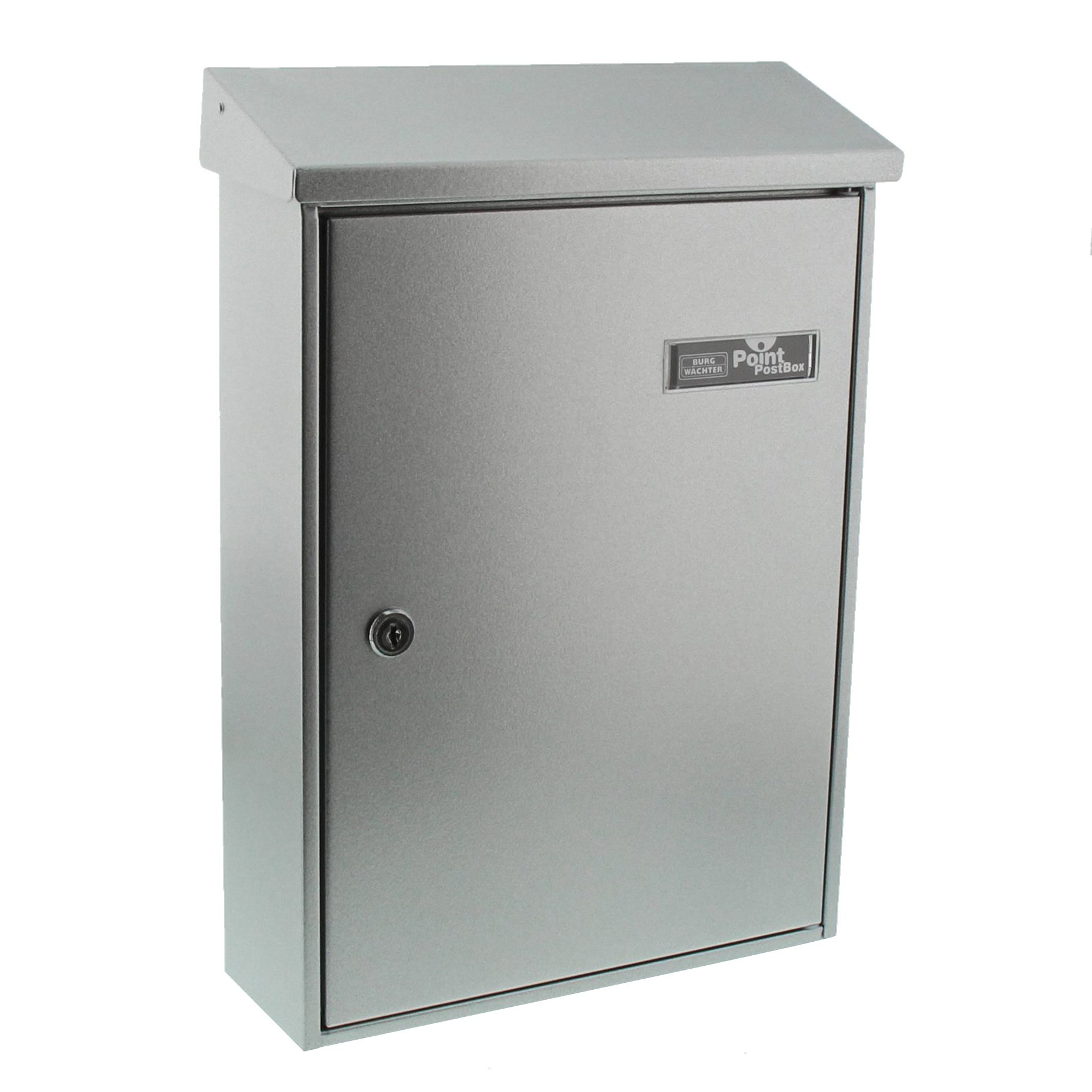Burg Wächter LETTER 5832 SI Iron-Coloured Sheet Steel Letter Box, 1 Supplied, Wall Mount, Letter Box, Mailbox, Silver