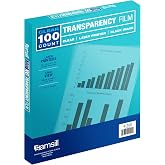 Samsill Transparency Film for Laser Printers, 100 Sheets, Not for Inkjet | 8.5 x 11 Inch Clear 4 Mil PET Projector Film, Black Image Only