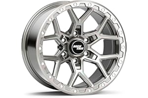 RockTrix RT107 18 inch Wheel Compatible with 2009-2024 Ford F150 18x9 6x135 Wheels (-12mm Offset, 4.5in Backspace) 87.1mm Bore, Machined Silver Wheels, Also fits 2022+ Bronco Raptor Rims