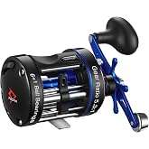 Piscifun Chaos XS Round Baitcasting Reel, Saltwater Conventional Reel | Aluminum body, 5.3:1 ratio, 6+1 bearings, 18-22LB drag, 40/50/60 sizes