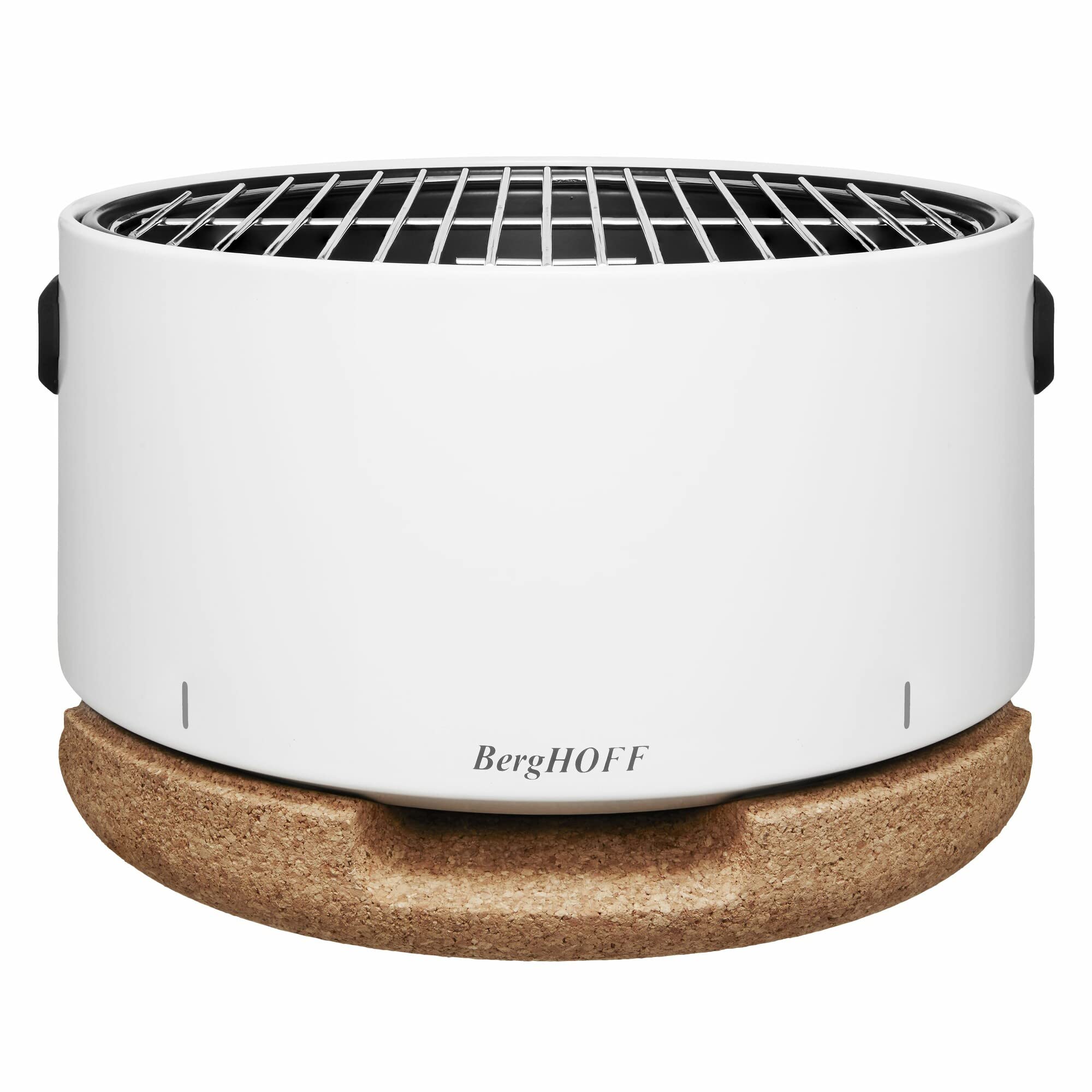 BergHOFF – Leo Carbon Steel Outdoor Tabletop BBQ with Cork Lid – White – 8kg