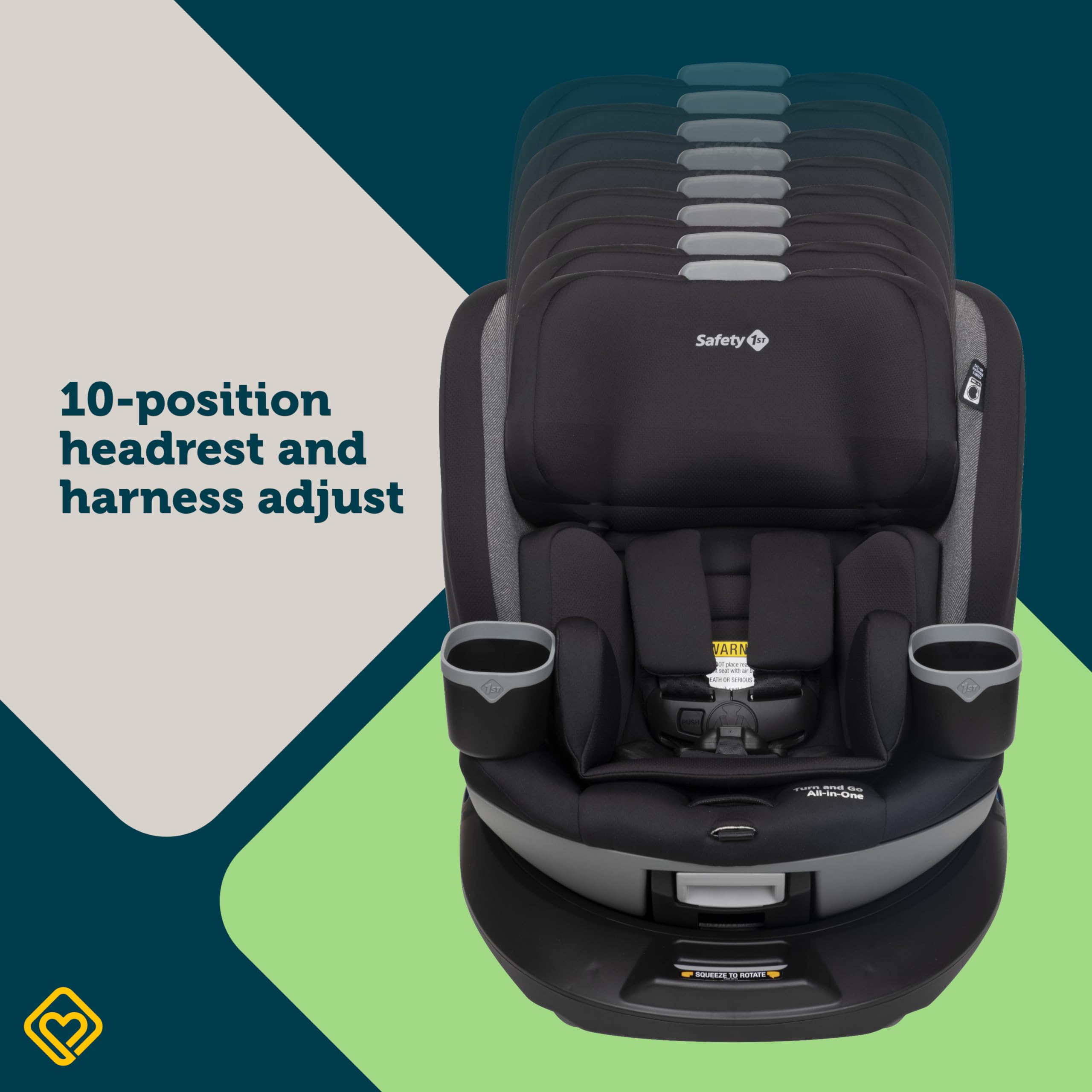 Safety 1st Turn and Go Rotating 360 ST Car Seat, Convertible Car Seat with 3 Modes, Rear Facing Car Seat, Forward Facing Car Seat, Belt Positioning Booster Car Seat, Skyline