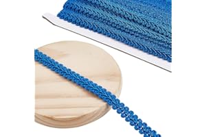 DELORIGIN 14 Yards Gimp Braid Trim for Sewing, 0.5inch Decorative Fabric Trim Polyester Sewing Trim Ribbon Woven Curtain Fabric Trim for Upholstery Sewing Hand Crafts Costume Home Decorative, Blue