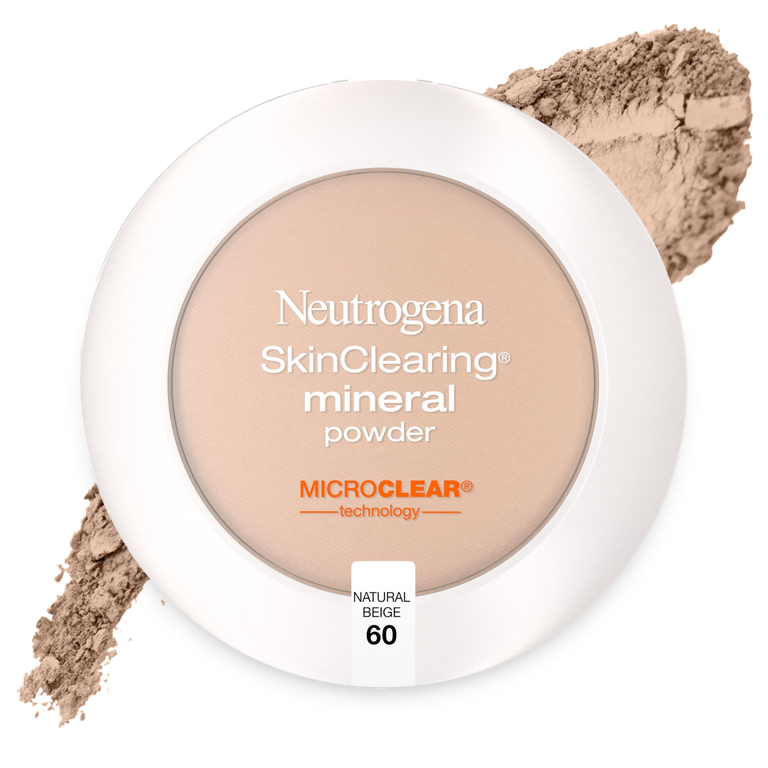 Photo 1 of Neutrogena SkinClearing Mineral Acne-Concealing Pressed Powder Compact, Shine-Free & Oil-Absorbing Makeup with Salicylic Acid to Cover, Treat & Prevent Breakouts, Natural Beige 60,.38 oz (Pack of 2)