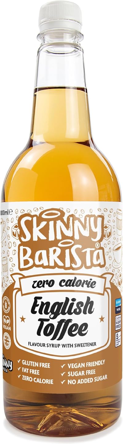 The Skinny Food Co English Toffee Syrup 1L Sugar Free Vegan Gluten Free