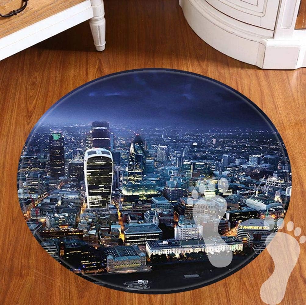 FBCN - Alfombrilla de baño Antideslizante Redonda, Muy Suave, Lavable a