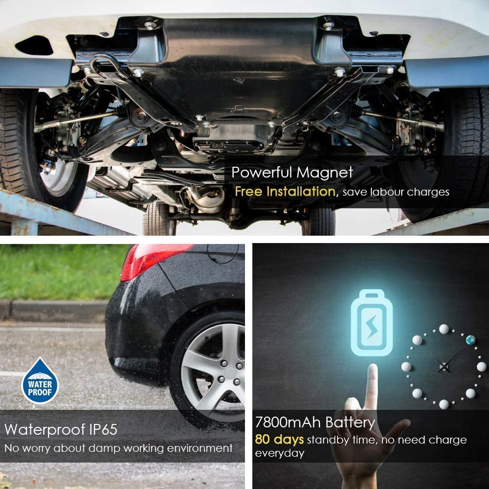 4G GPS Tracker for Vehicles 7800mAh Waterproof Real Time Car GPS Tracker with Strong Magnet Hidden Tracker Device for Cars, Motorcycles, Trucks, Boats, Fleets(4G TK915)