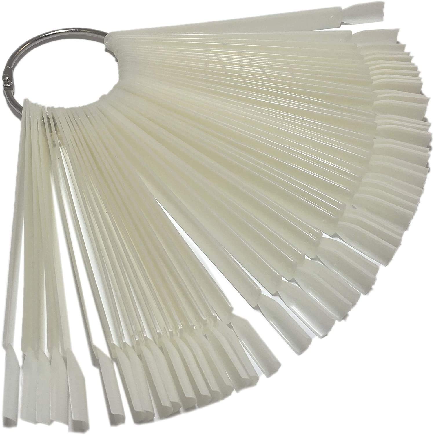 Apex® Professional 50pcs Nail Colour Display Ring, Swatch Sticks, Pop Sticks, Nail Art Palette Tip Wheel Display (Natural)