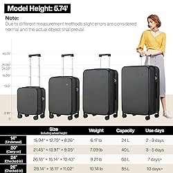 mixi Upgrade Carry on Luggage 14 Inch Underseat