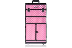 SHANY Rebel Series Pro Makeup Artists Rolling Train and Trolley Case, Provocative Rose