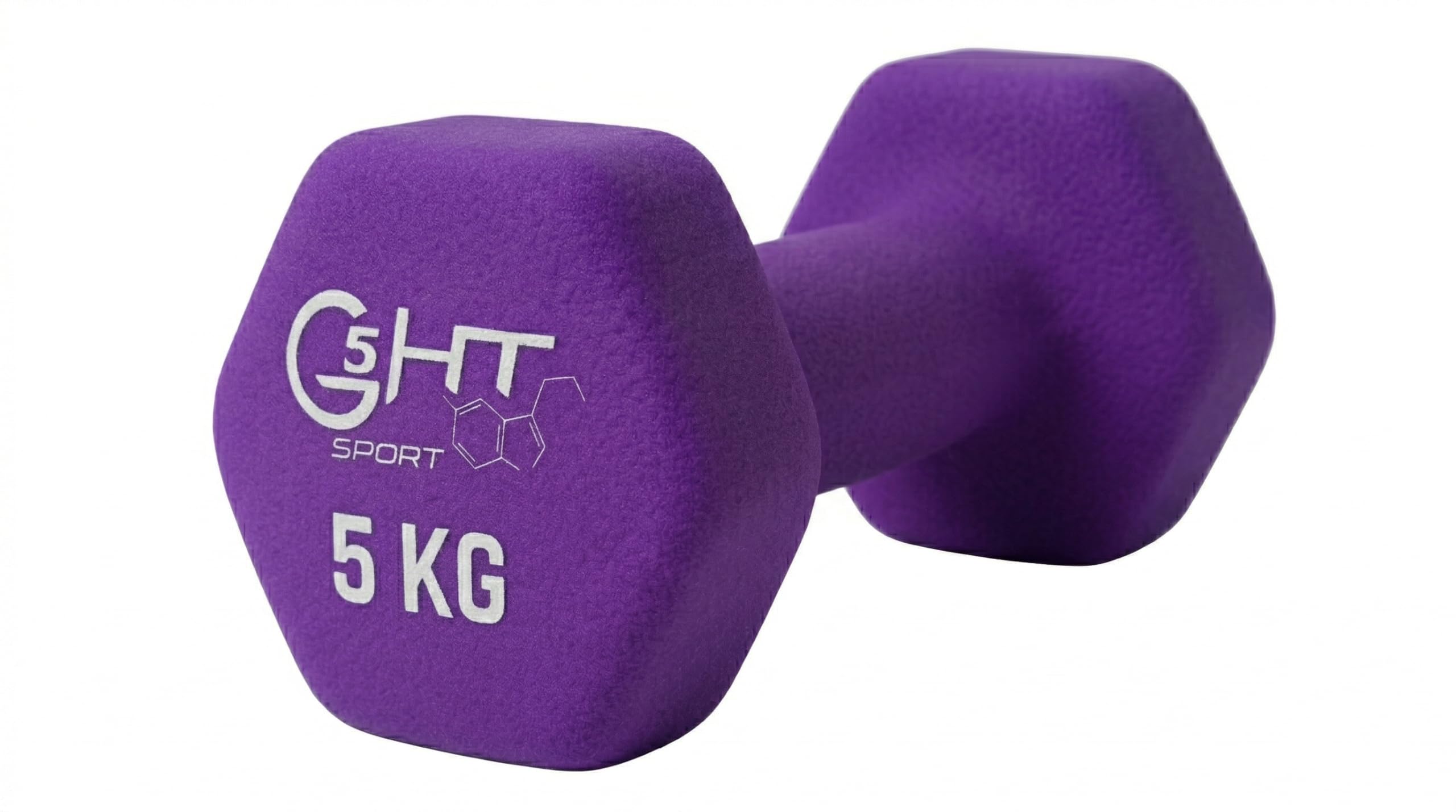 G5 HT SPORT Neoprene Dumbbells for Gym and Home Gym, Non-Slip 0.5 to 6 kg, Pair or Single (1 x 5 kg)
