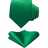 Ties for Men Formal Ties with Pocket Square Set Classic Solid Color Mens Tie Handkerchiefs Satin Silk Neckties in Box