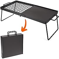 Adventure Seeka Heavy Duty 24" Folding Campfire Grill, Camp Fire Grill With Folding Grill Design For Compact Storage. Campfir