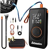 Achansfam P9 Pro Cordless Portable Air Compressor,48s Fast Inflation,Dual Power Supply,150 PSI Tire Pump with Digital Gauge, inflator and deflator Function & Storage Case for Car, Truck, Bike, Ball