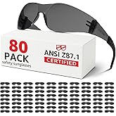 Hoqiwild ANSI Z87.1 Tinted Safety Glasses Bulk 80 pack, Safety Sunglasses for men and women, Scratch & Impact Resistant UV protection sunglasses for Construction, Outdoor Sports & Work