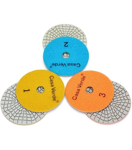 Stadea 4-Inch Diamond Polishing Pad Set – 3-Step Wet Polish For Granite, Quartz, Stone – Professional Grade