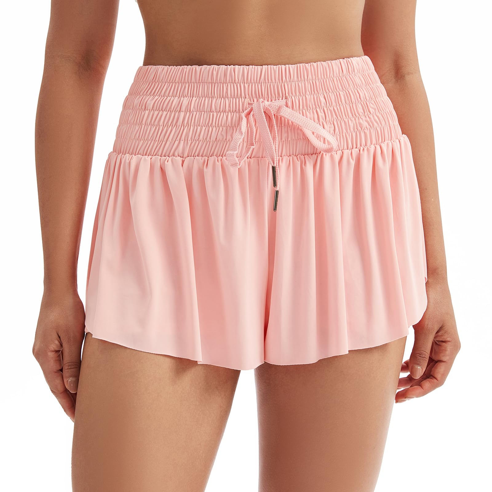 Photo 1 of ***SEE NOTES***Flowy Athletic Shorts for Women Workout Running Gym Yoga Sport Active High Waisted with Pockets Spandex Sweat Skort Pants Butterfly Tennis Skirt Cute Comfy Trendy Clothes Casual Summer Light Pink XL