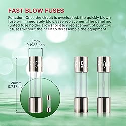 EPLZON Panel Mount Fuse Holder 5X20 mm 250V AC 10A