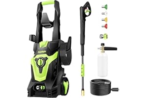 PowRyte Electric Pressure Washer, Foam Cannon, 4 Different Pressure Tips, Power Washer,4500 PSI 2.6 GPM