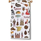 WSNANG Spain Kitchen Towel Spain Trip Lover Gift Spain Souvenir Gift Spain Housewarming Gift Tea Towel (Spain Towel2)