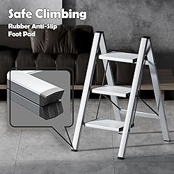 Taranta 3 Step Ladder,Aluminum Lightweight Folding