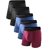 TIICHOO Washable Incontinence Underwear for Men Cotton Regular Absorbency Urinary Leakproof Underwear Boxer Briefs 5 Pack