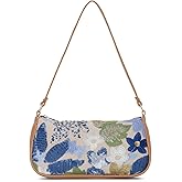 Oweisong Women Floral Beaded Purses Summer Hobo Embroidered Shoulder Bag Leather Sequin Top Handle Underarm Handbag