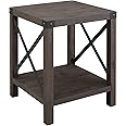 Walker Edison Sedalia Modern Farmhouse Metal Accent Entry Way Side End Table, 1 Pack, Sable Grey