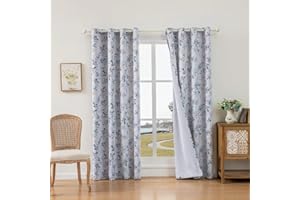 Floral Blackout Curtains Living Room Bedroom Curtains Thermal Insulated Curtains Room Darkening Curtains Printed Flower Leaf 