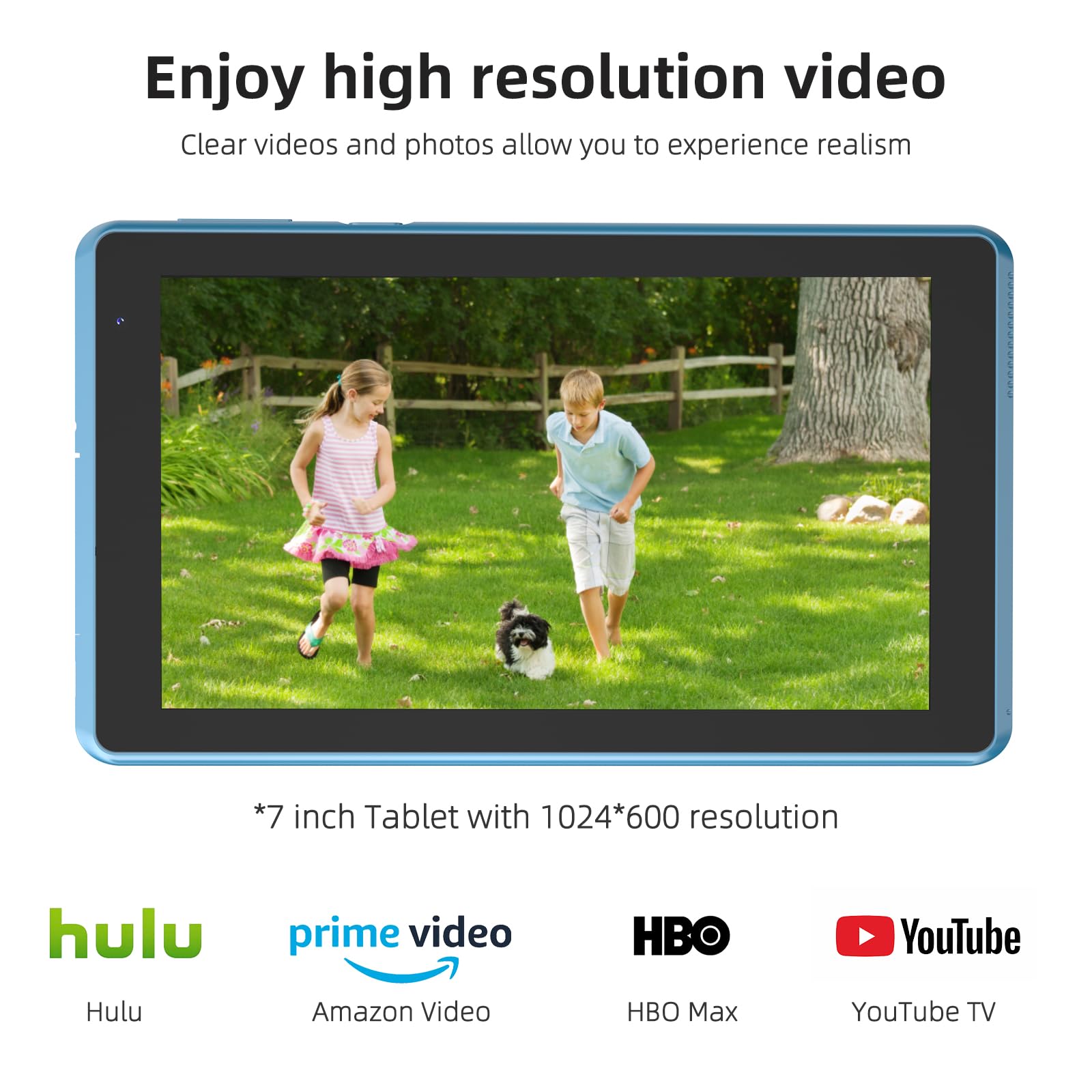 Android 15 Tablet with Case, 7 Inch 8GB RAM+32GB ROM/ 1TB Expandable Computer, 5MP Camera Tablets, 1.6Ghz Quad-core Processor, 3000mAH Battery Tablet PC, 5G WiFi, Games 7'' Android Laptop Blue