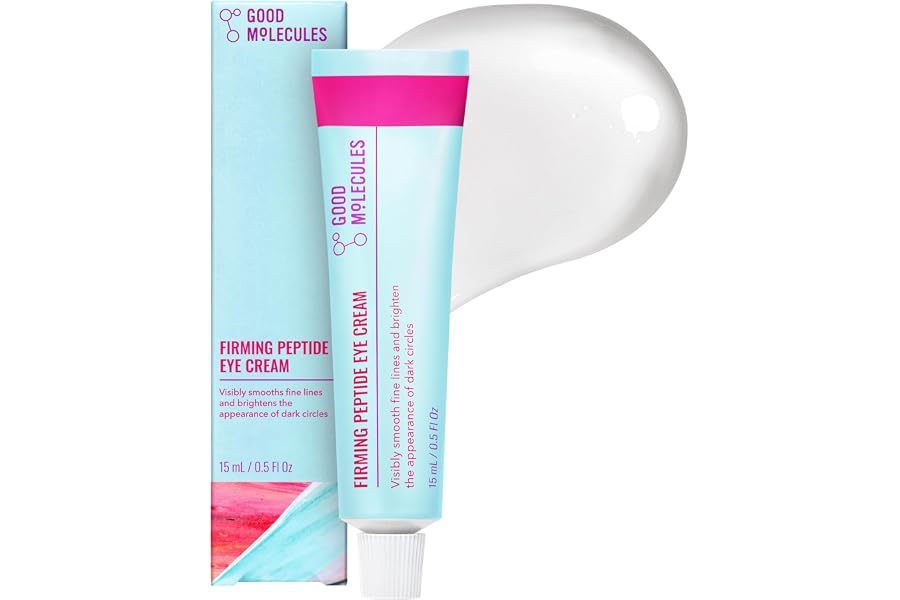 Good Molecules Firming Peptide Eye Cream, Bakuchiol Under Eye Cream, 15 ml | Peptide eye cream with bakuchiol that firms and brightens the look of the under eye area. Suitable for daily use.