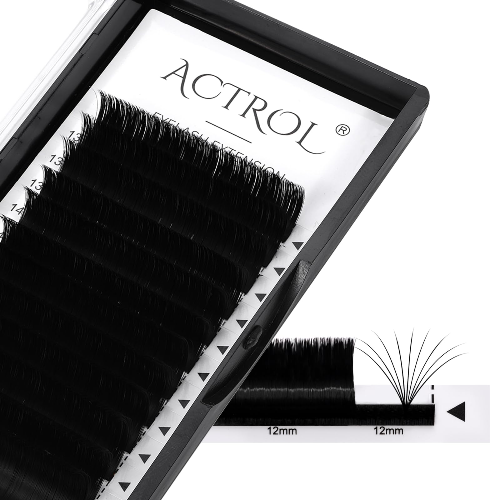 ACTROL Easy Fan Lashes 0.07 C Curl 13-16mm Mixed Eyelash Extensions Tray, Self Fanning Volume Lashes, Faux Mink, Professional Salon Use