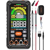 Smart Digital Multimeter Auto-Ranging POROMETISTO,10000 Counts True-RMS | Rechargeable AC/DC Voltage&amp;Current, Ohm, Capacitance, Temperature, Dual Fuse Multi Tester With NCV For HVAC &amp; Automotive