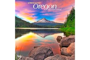 Oregon Wild & Scenic | 2026 12 x 24 Inch (Hanging) Monthly Square Wall Calendar | Plastic-Free | BrownTrout | USA United Stat