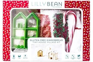 LILLYBEAN BY PASTRYBASE Gluten-Free Gingerbread Tiny House Village Baking Kit. Vegan, Top 9 Allergen Free, Soy Free, Woman Owned.