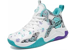 Huogra Boys Basketball Shoes Kids Basketball Sneakers Breathable Tennis Shoes for Boys Girls