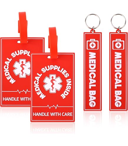 Étiquettes Autocollantes "Équipement Médical Fragile" - Lot De 2 - PVC Robuste - 10,2 X 12,7 Cm - Pour Bagages