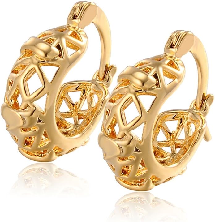 CSDB 18K Gold Plated Basket Earrings Jewelry